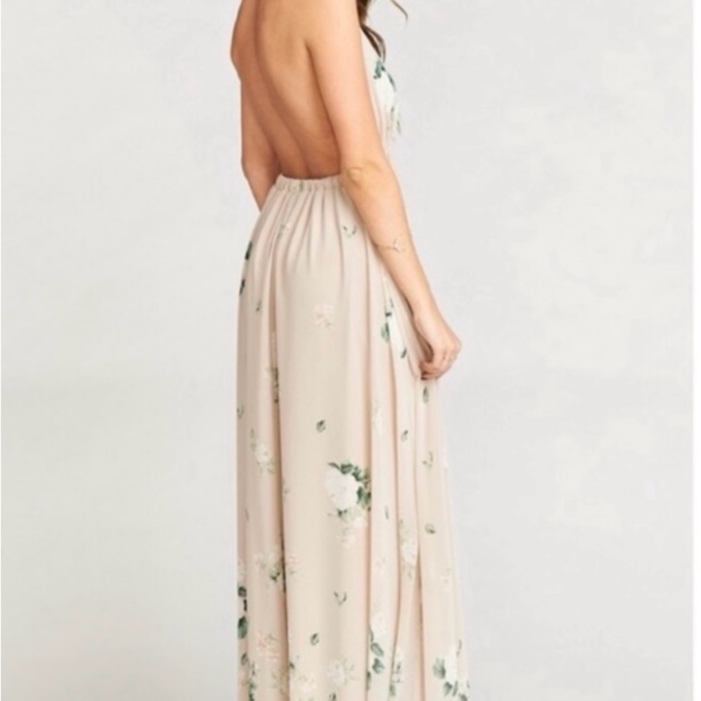 Show‎ Me Your Mumu Luna Halter floral Maxi beige Dress Bouquet Toss XL - Picture 4 of 7